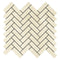 Noble White Cream Herringbone Mosaic Tile 1x3"